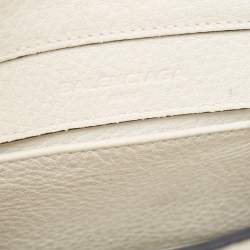 مملوكة مسبقًا Balenciaga White Leather Mini Papier A4 Tote Bag