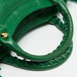 Pre Owned Balenciaga Green Leather Mini Classic City Bag