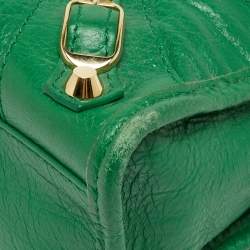 Pre Owned Balenciaga Green Leather Mini Classic City Bag