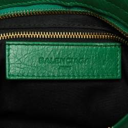 Pre Owned Balenciaga Green Leather Mini Classic City Bag