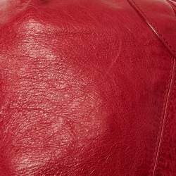Balenciaga Red Leather Mini RGH PomPon Bag