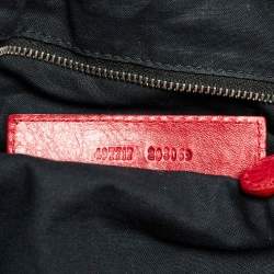 Balenciaga Red Leather Mini RGH PomPon Bag