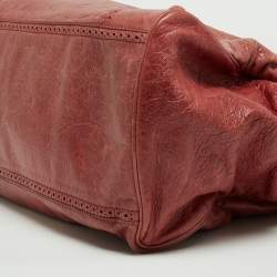 Pre Owned Balenciaga Rose-Bruyere Leather GSH Midday Bag