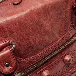 Pre Owned Balenciaga Rose-Bruyere Leather GSH Midday Bag