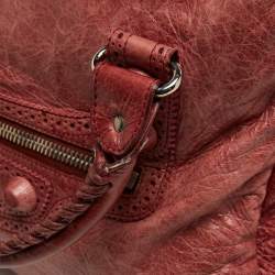 Pre Owned Balenciaga Rose-Bruyere Leather GSH Midday Bag