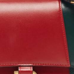 Balenciaga Green/Red Leather Small Hourglass Top Handle Bag
