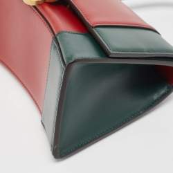Balenciaga Green/Red Leather Small Hourglass Top Handle Bag