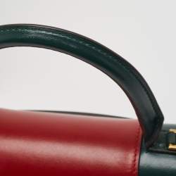 Balenciaga Green/Red Leather Small Hourglass Top Handle Bag