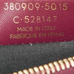 Pre Owned Balenciaga Bordeaux Croc Embossed Leather Zipper Clutch