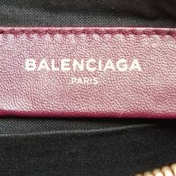 Pre Owned Balenciaga Bordeaux Croc Embossed Leather Zipper Clutch