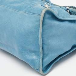 Pre Owned Balenciaga Turquoise Leather RH Part Time Bag