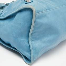 Pre Owned Balenciaga Turquoise Leather RH Part Time Bag