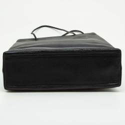 مم�لوكة مسبقًا Balenciaga Black Leather Logo Print North South Shopper Tote