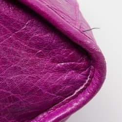 Pre Owned Balenciaga Purple Leather Motorcycle City Bag
