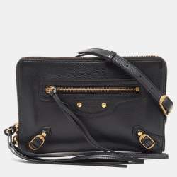 Pre Owned Balenciaga Black Leather Neo Classic Small Pouch