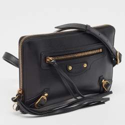 Pre Owned Balenciaga Black Leather Neo Classic Small Pouch