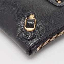 Pre Owned Balenciaga Black Leather Neo Classic Small Pouch