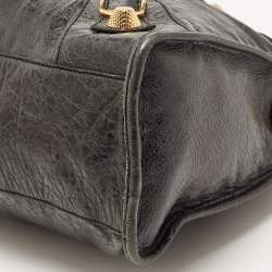Pre Owned Balenciaga Black Leather GSH City Tote