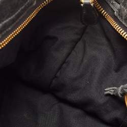 Pre Owned Balenciaga Black Leather GSH City Tote