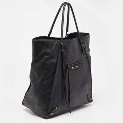 Pre Owned Balanciaga Black Leather Papier A5 Tote