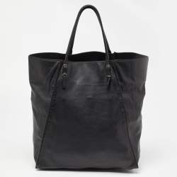 Pre Owned Balanciaga Black Leather Papier A5 Tote
