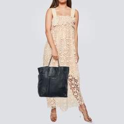 Pre Owned Balanciaga Black Leather Papier A5 Tote