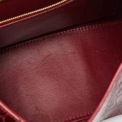 Balenciaga Burgundy Croc Embossed Leather Small Hourglass Top Handle Bag