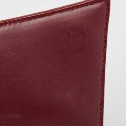 Balenciaga Burgundy Croc Embossed Leather Small Hourglass Top Handle Bag