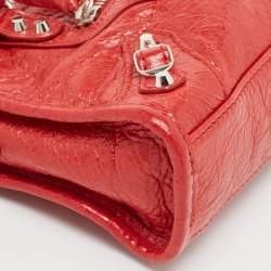 Pre Owned Balenciaga Red Leather Nano Classic City Bag