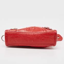 Pre Owned Balenciaga Red Leather Nano Classic City Bag