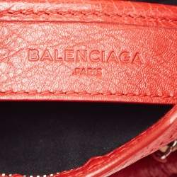 Pre Owned Balenciaga Red Leather Nano Classic City Bag