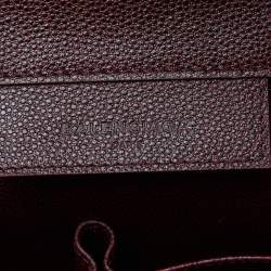 Pre Owned Balenciaga Burgundy Leather Papier Flap Tote