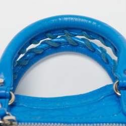 Pre Owned Balenciaga Blue Leather Nano Classic City Tote