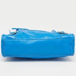 Pre Owned Balenciaga Blue Leather Nano Classic City Tote
