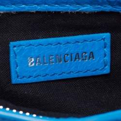 Pre Owned Balenciaga Blue Leather Nano Classic City Tote
