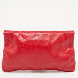 مملوكة مسبقًا Balenciaga Coquelicot Leather Classic RH Envelope Clutch