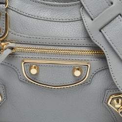 Pre Owned حقيبة بالنسياغا كلاسيك سيتي ايدغ ميتالك جلد كربون أسود صغيرة