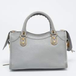 Pre Owned حقيبة بالنسياغا كلاسيك سيتي ايدغ ميتالك جلد كربون أسود صغيرة