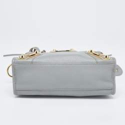 Pre Owned حقيبة بالنسياغا كلاسيك سيتي ايدغ ميتالك جلد كربون أسود صغيرة