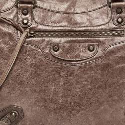 Pre Owned Balenciaga Dark Brown Leather Mid Afternoon Tote