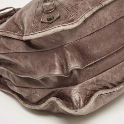 Pre Owned Balenciaga Dark Brown Leather Mid Afternoon Tote