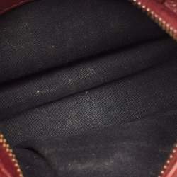 Pre Owned Balenciaga Dark Red Leather Nano Classic Metallic Edge City Crossbody Bag