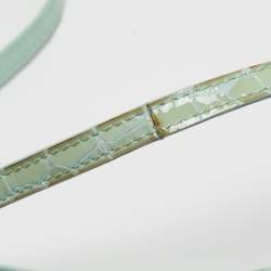 مملوكة مسبقًا Balenciaga Mint Green Croc Embossed Patent Leather Nano Classic City Tote