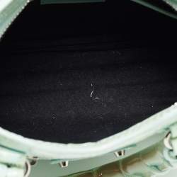 مملوكة مسبقًا Balenciaga Mint Green Croc Embossed Patent Leather Nano Classic City Tote