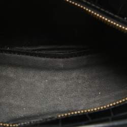 Pre Owned Balenciaga Black Croc Embossed Leather Mini Neo Classic Bag