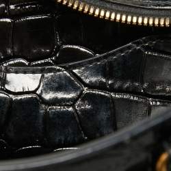 Pre Owned Balenciaga Black Croc Embossed Leather Mini Neo Classic Bag