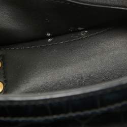 Pre Owned Balenciaga Black Croc Embossed Leather Mini Neo Classic Bag