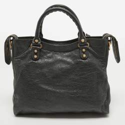Pre Owned Balenciaga Dark Grey Leather GH Velo Bag
