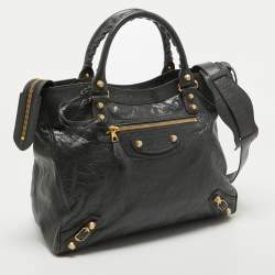 Pre Owned Balenciaga Dark Grey Leather GH Velo Bag
