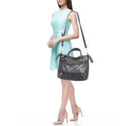 Pre Owned Balenciaga Dark Grey Leather GH Velo Bag